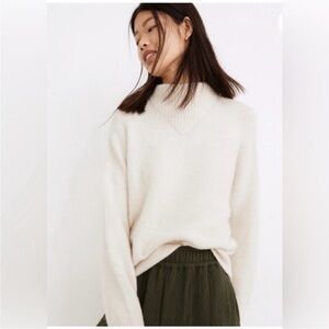 Madewell Cream Dillon Mock Neck Sweater Oversized - XS